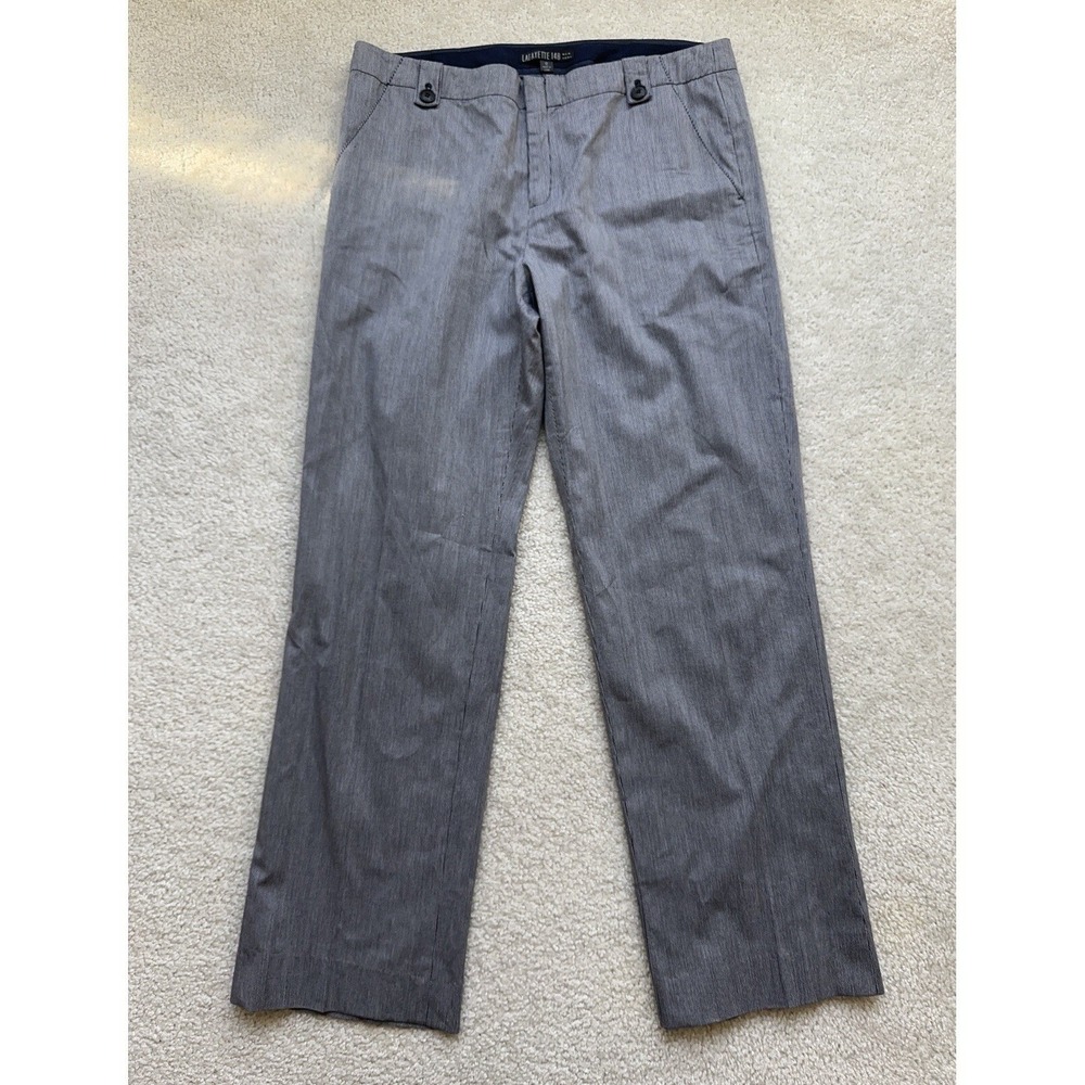 Lafayette 148 New York Women Striped Cotton Blend Working Pants Size 12